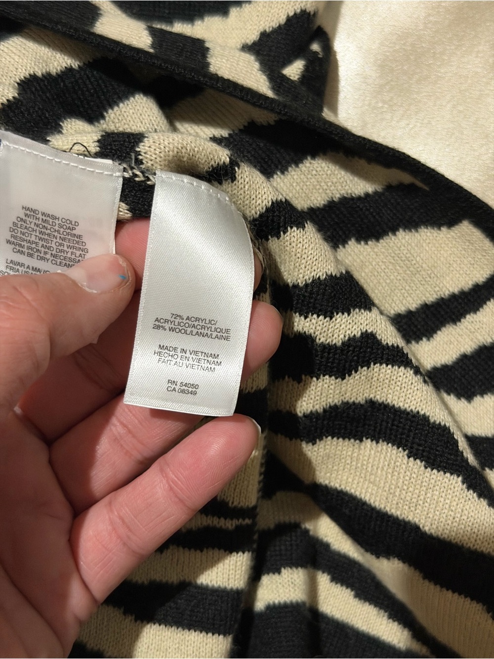 Jones Studio  Zebra Print Open Front Cardigan Draped Knit Sweater large - Picture 4 of 8